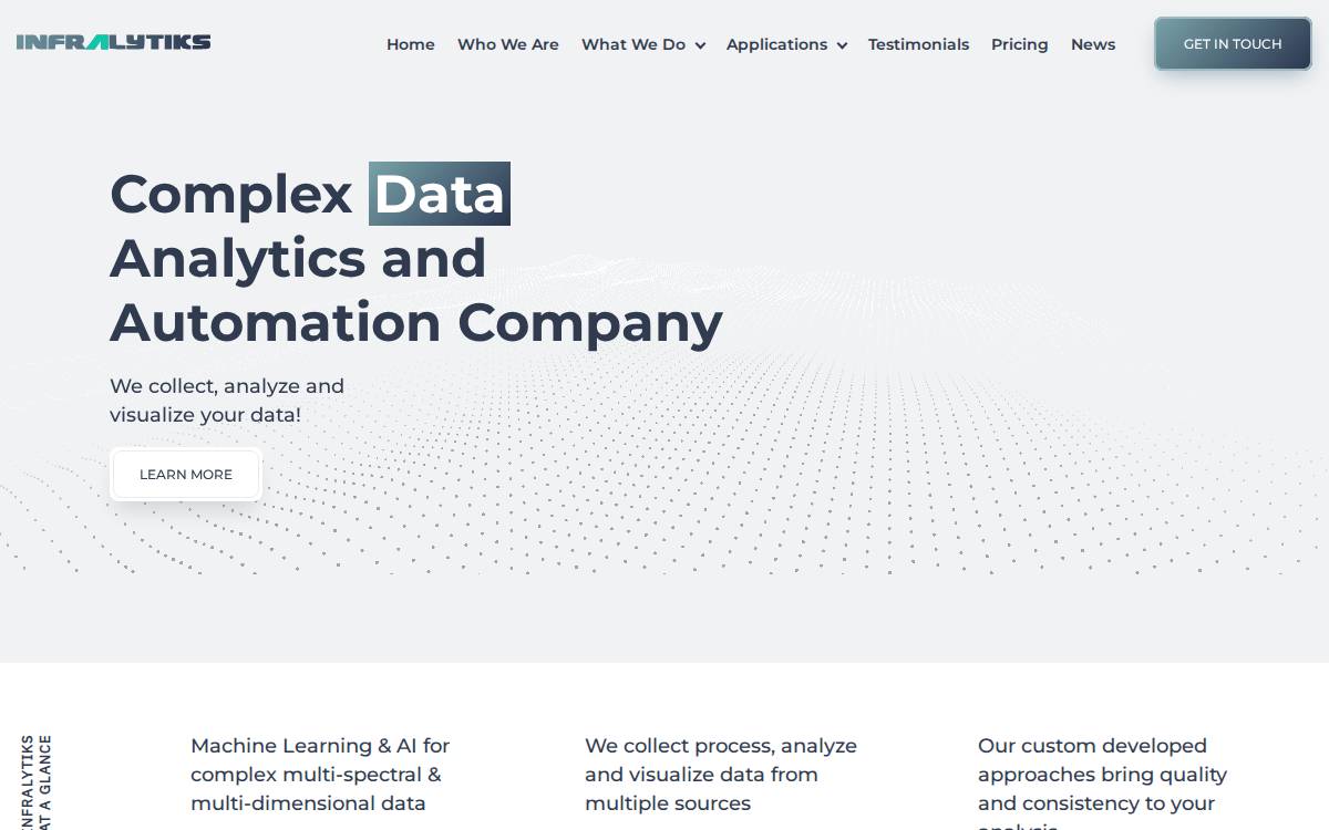 Infralytiks website preview