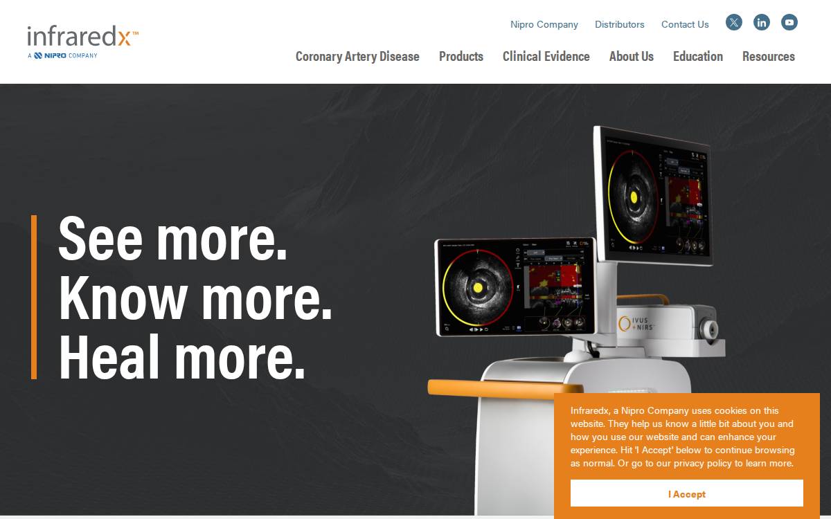 InfraReDx website preview