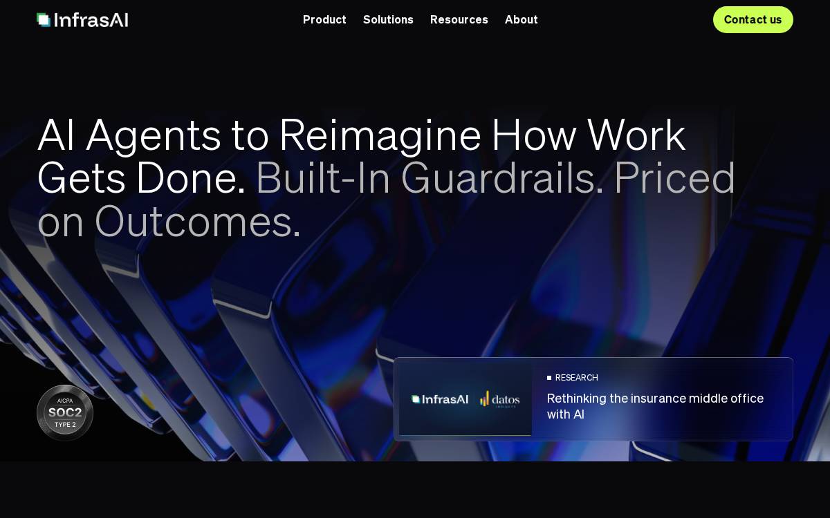 Infras AI website preview