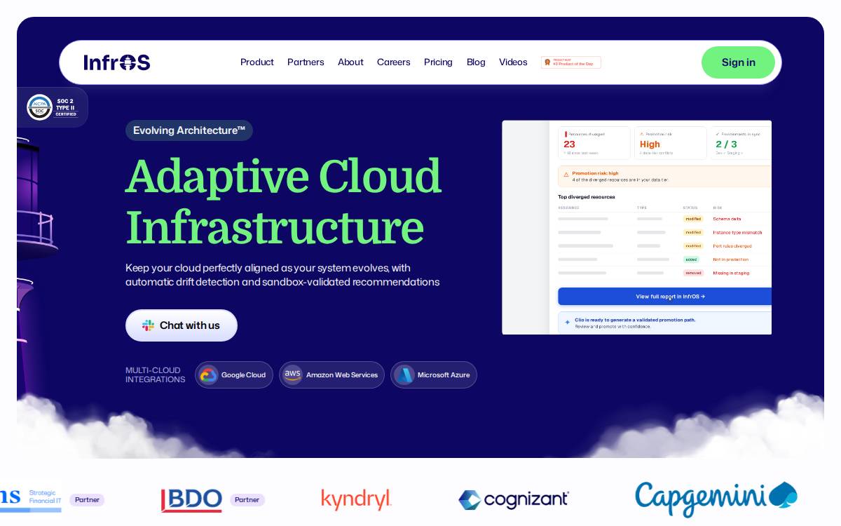 InfrOS website preview