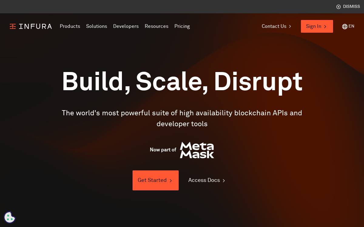 Infura website preview