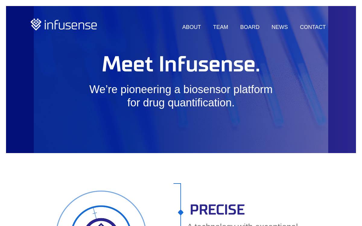 Infusense website preview