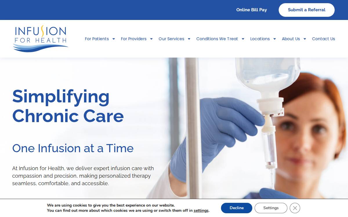 Infusion For Health website preview