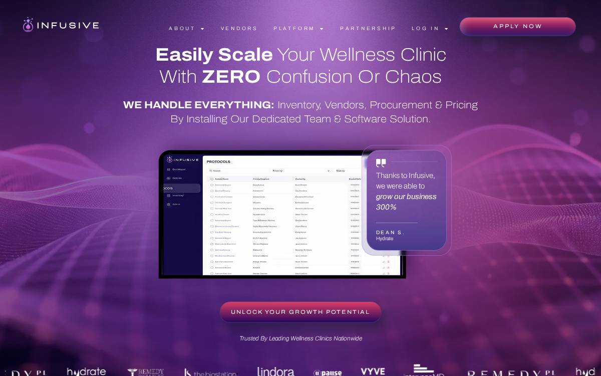 Infusive website preview
