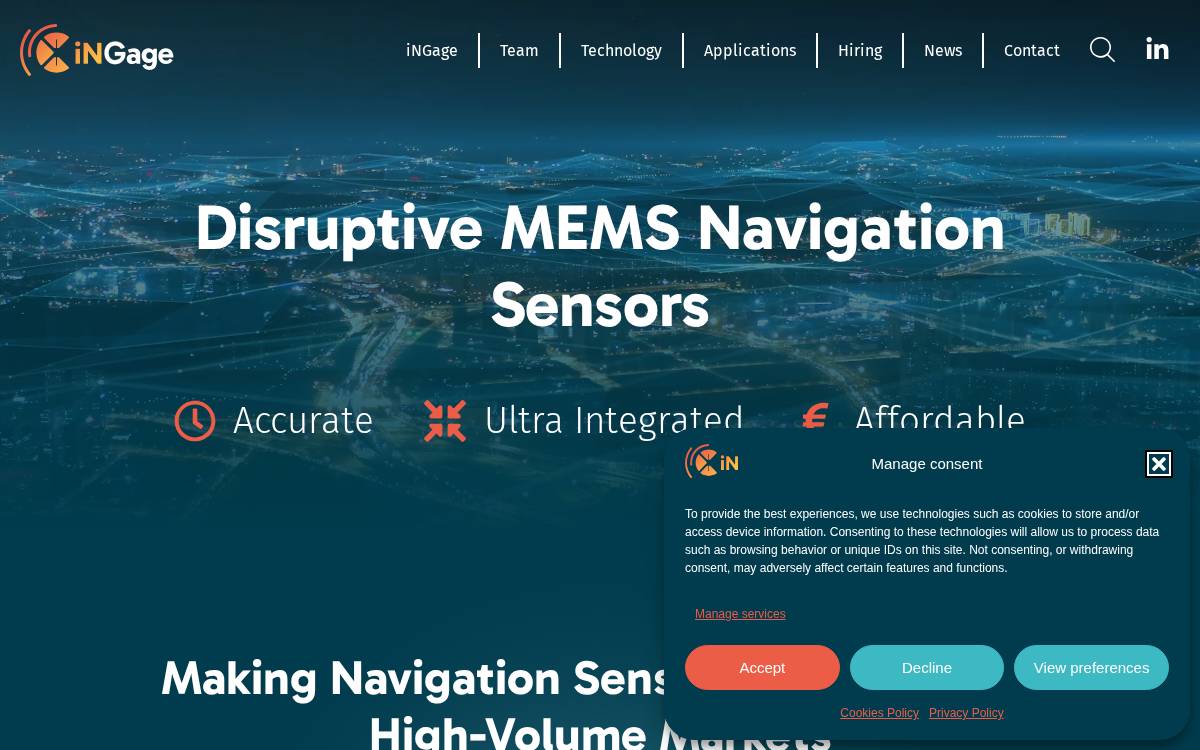 Ingage Mems website preview