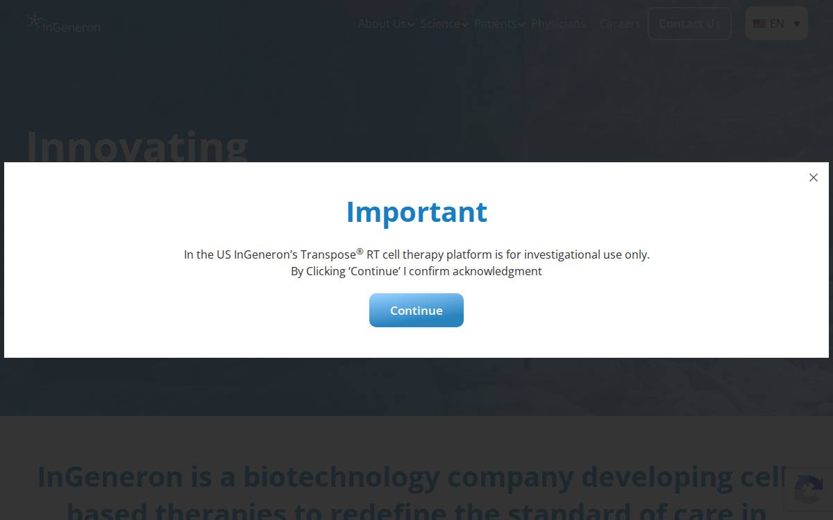 InGeneron website preview