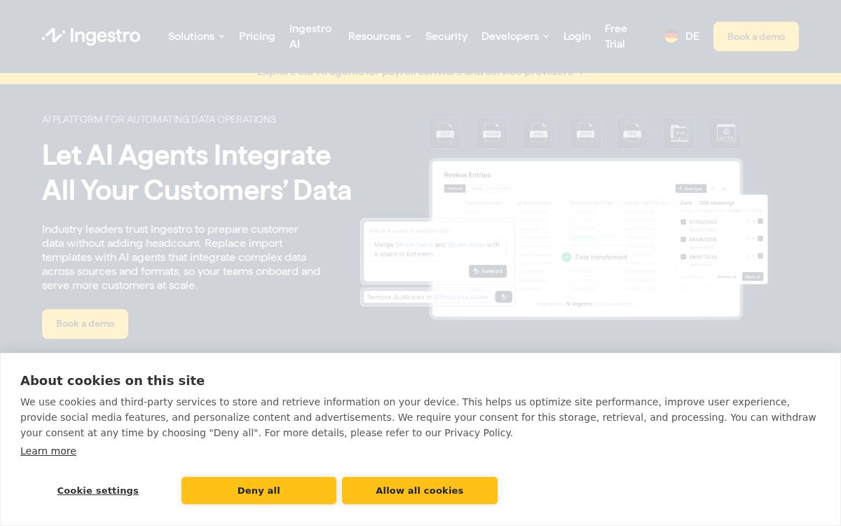 Ingestro website preview