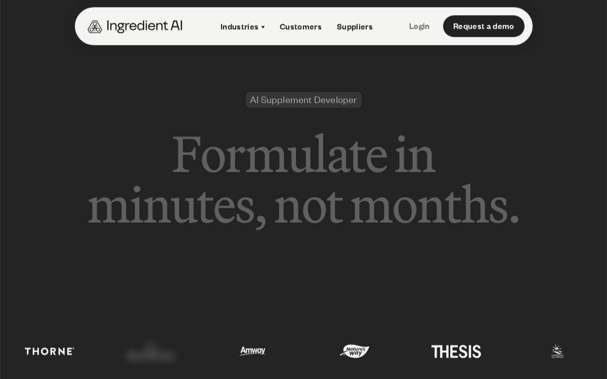 Ingredient Ai website preview