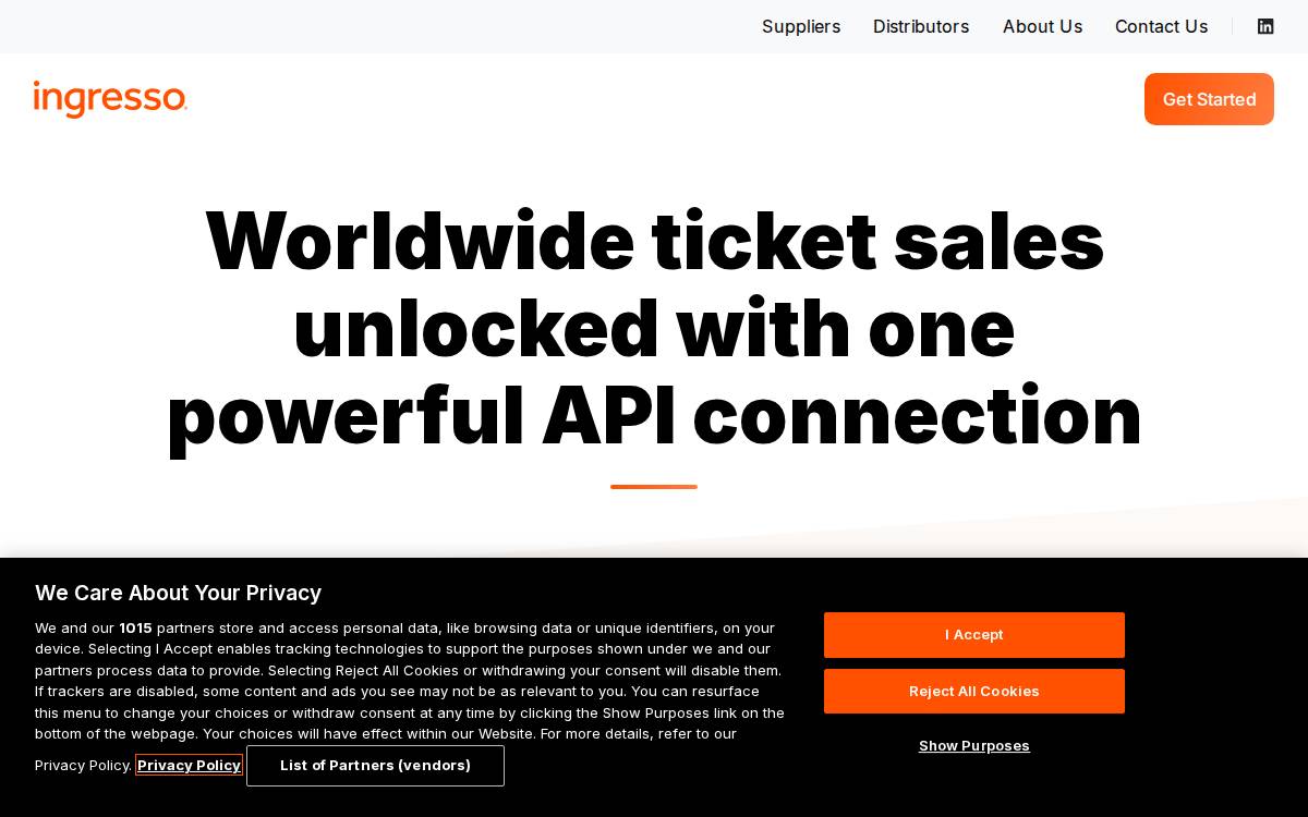 ingresso website preview