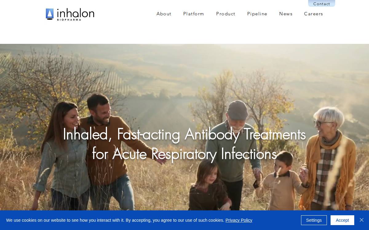 Inhalon Biopharma website preview