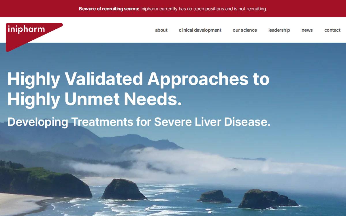 Inipharm website preview