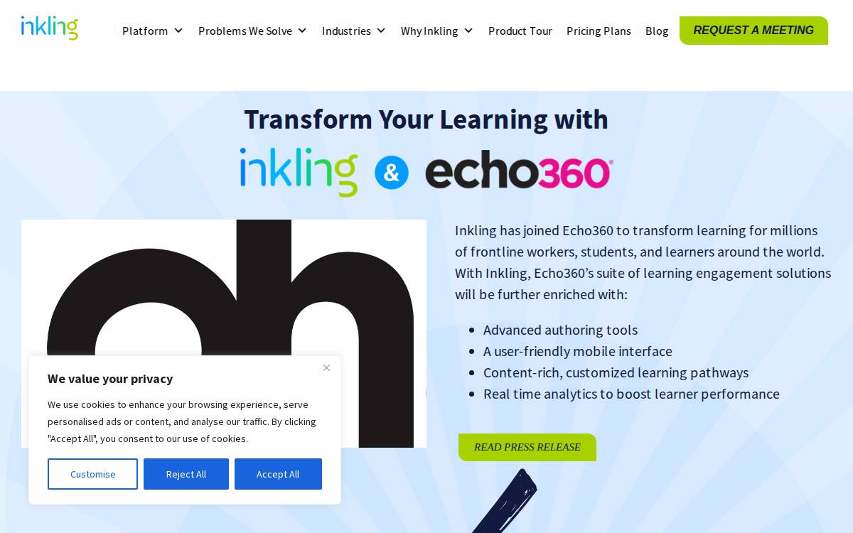 Inkling website preview