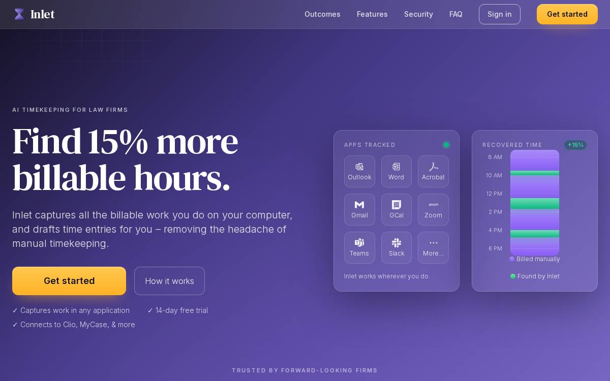 Inlet website preview