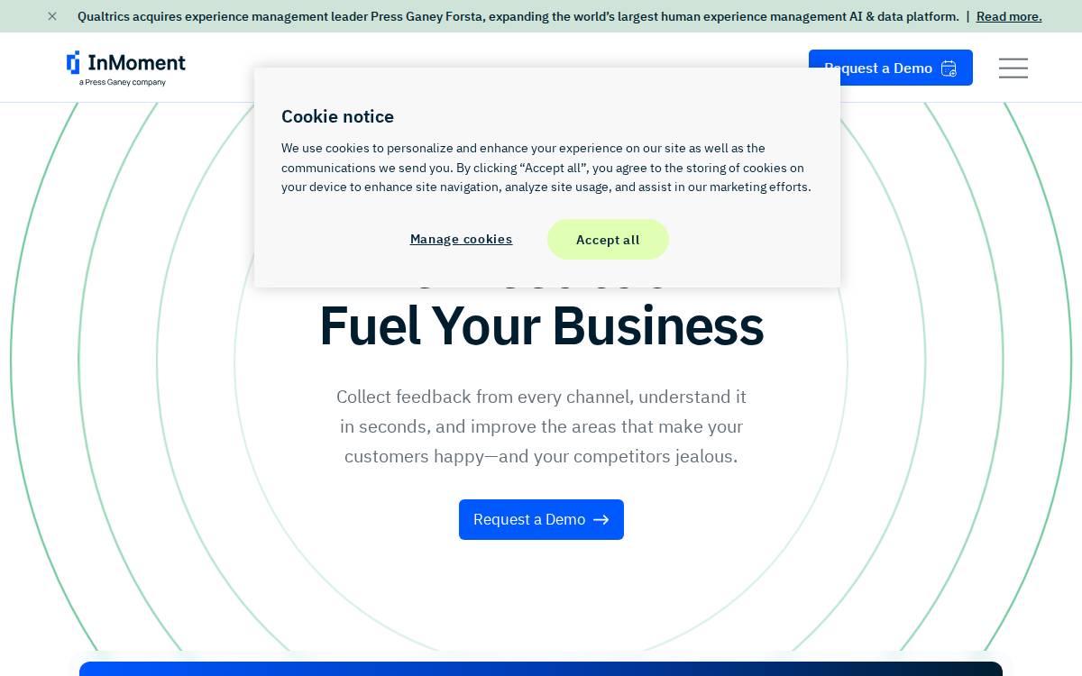 InMoment website preview
