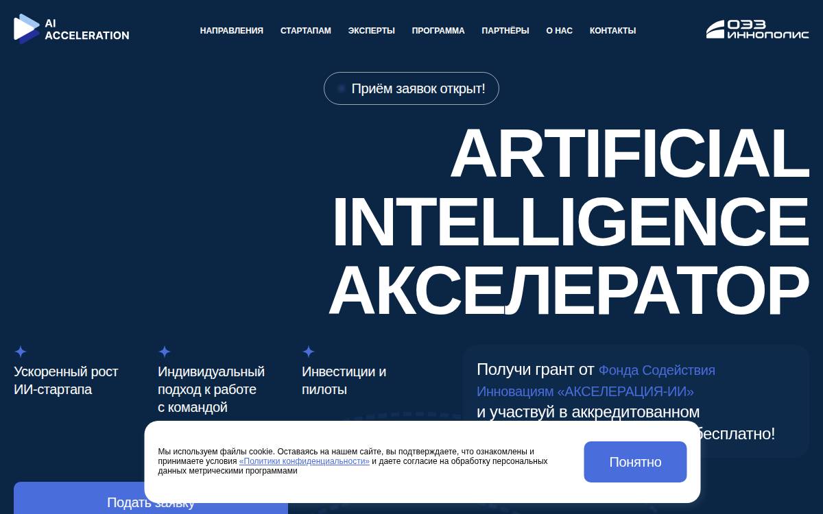 InnoAccelAI website preview