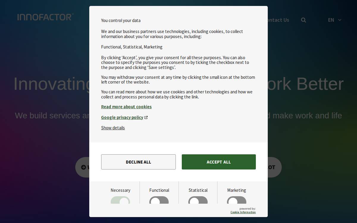 Innofactor website preview