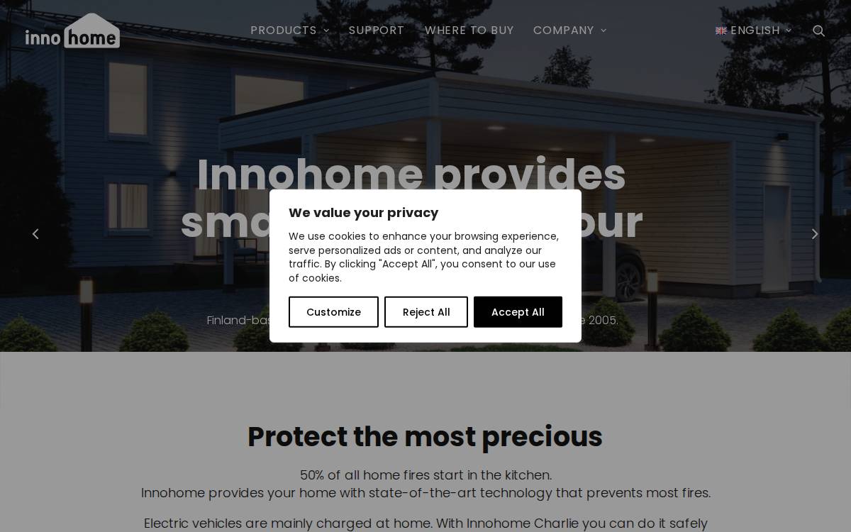 Innohome website preview