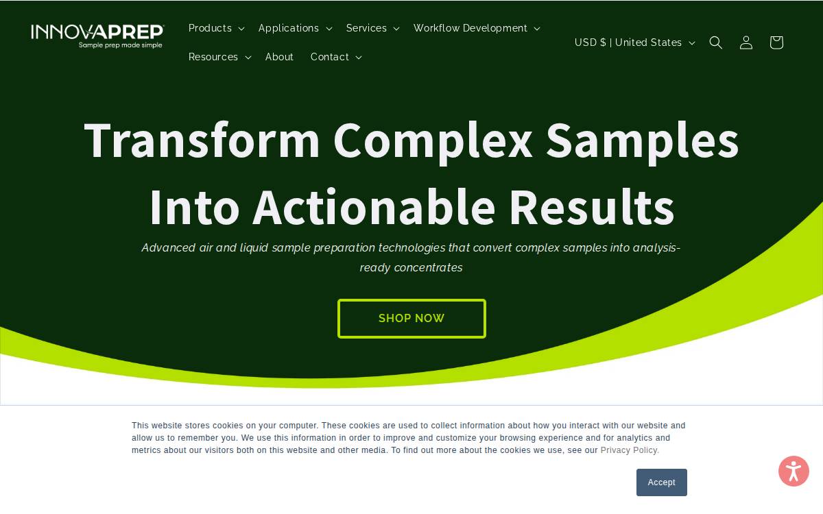 Innovaprep website preview