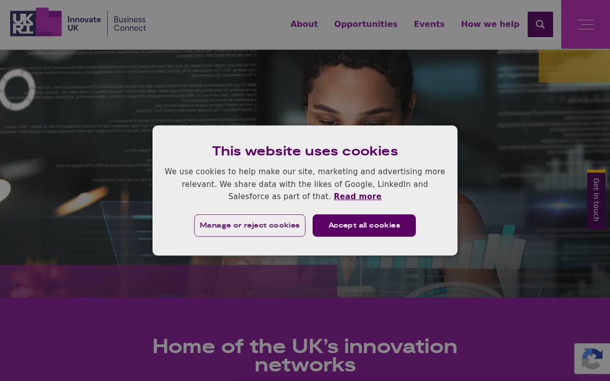 Innovate UK Business Connect website preview