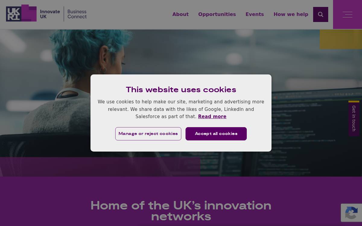 Innovate UK Business Connect website preview