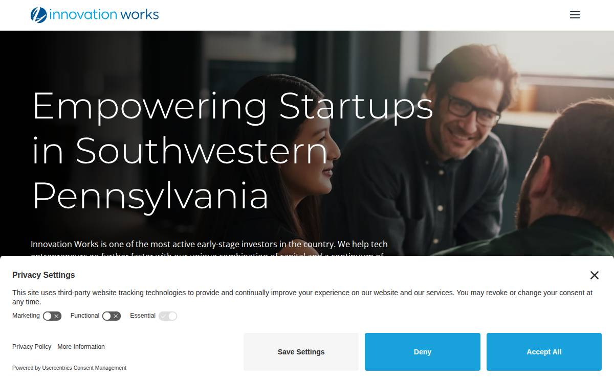 Innovation Works website preview
