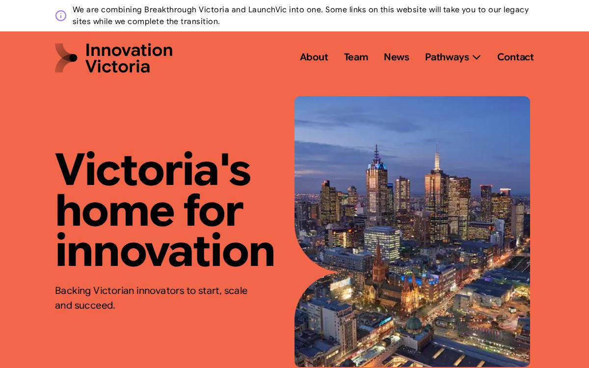 innovationvictoria.com website preview