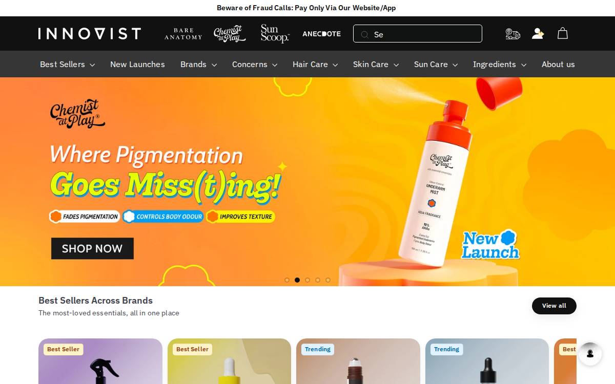 Innovist Consumer Brand website preview
