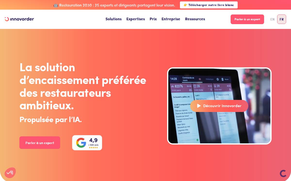Innovorder website preview