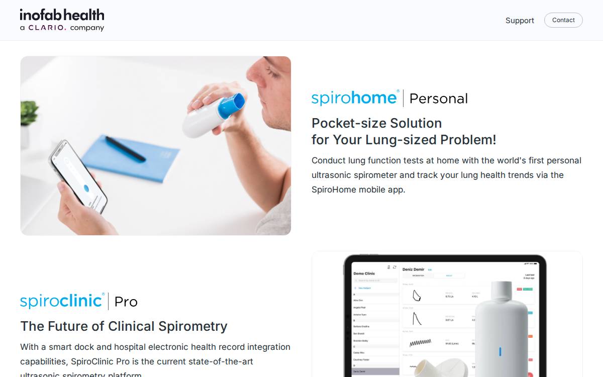 Inofab Health website preview