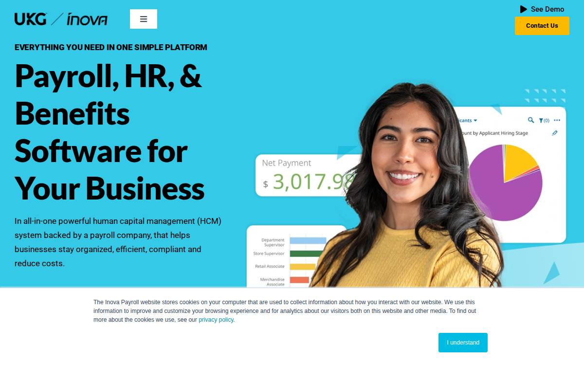 Inova Payroll website preview