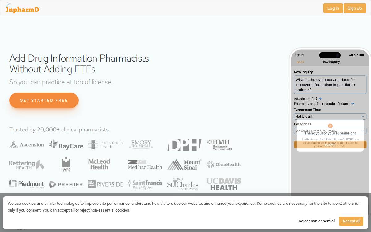 InpharmD website preview