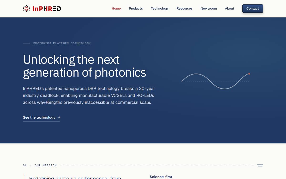 Inphred website preview