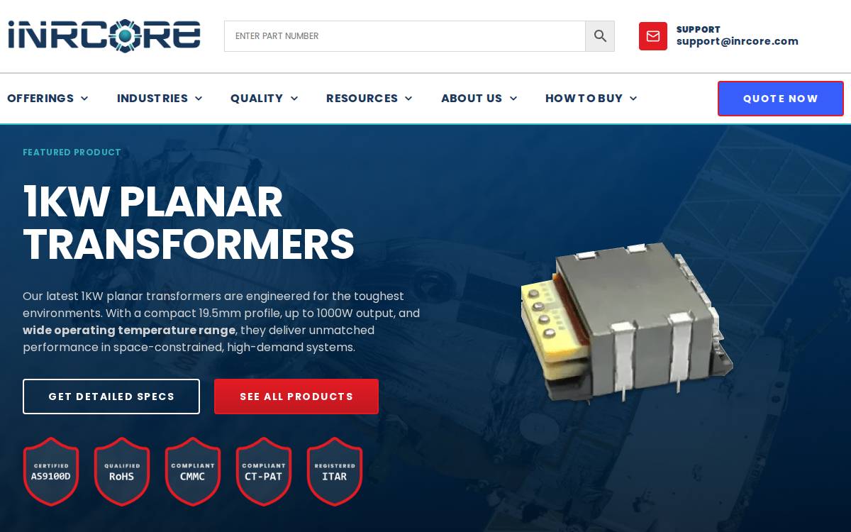 Inrcore website preview