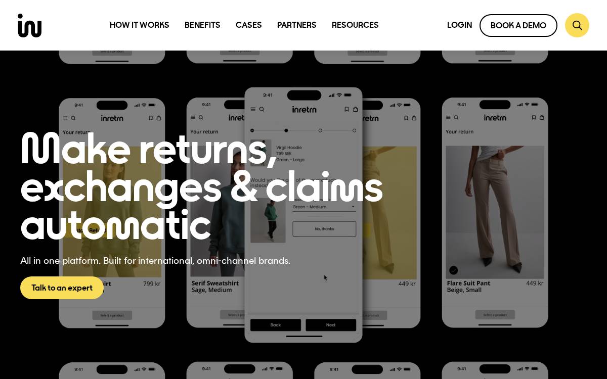 Inretrn website preview