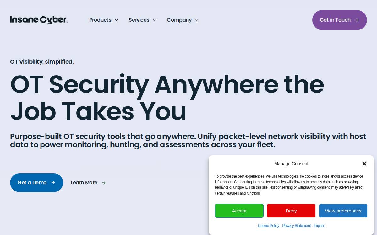 Insane Cyber website preview