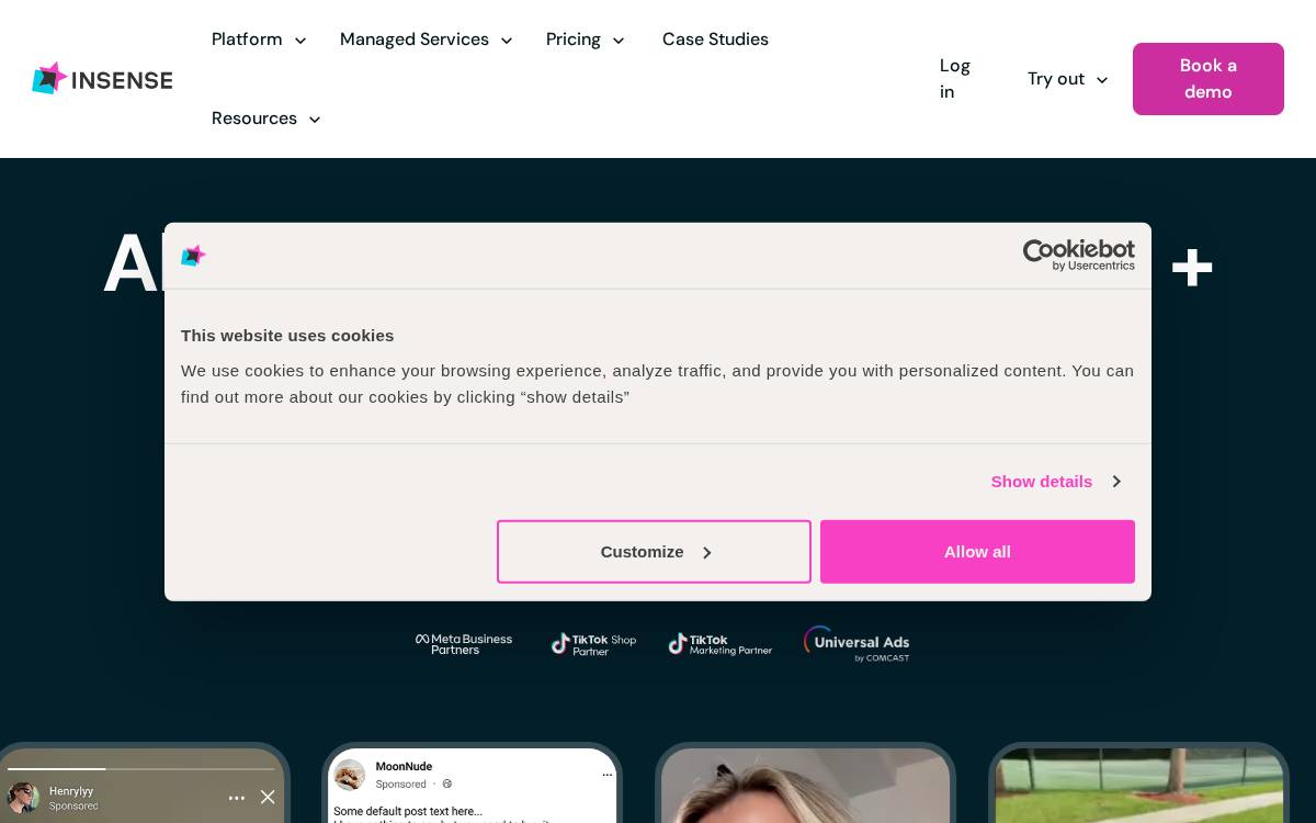 Insense website preview