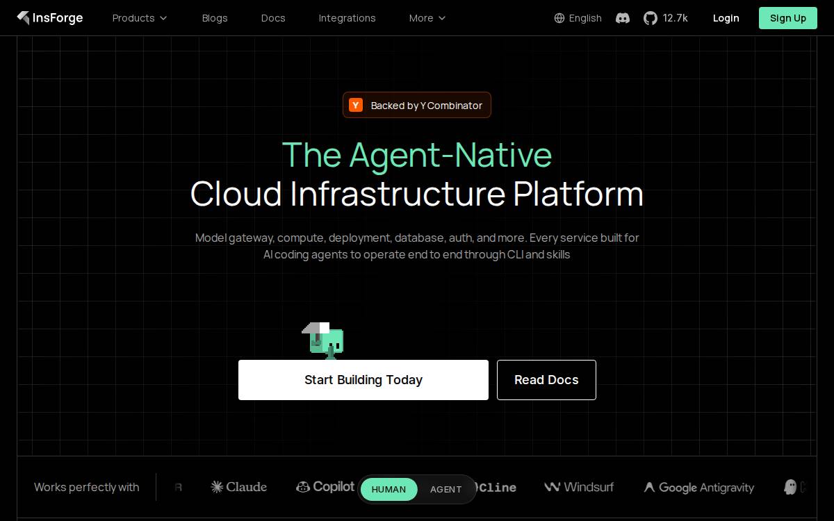 InsForge website preview