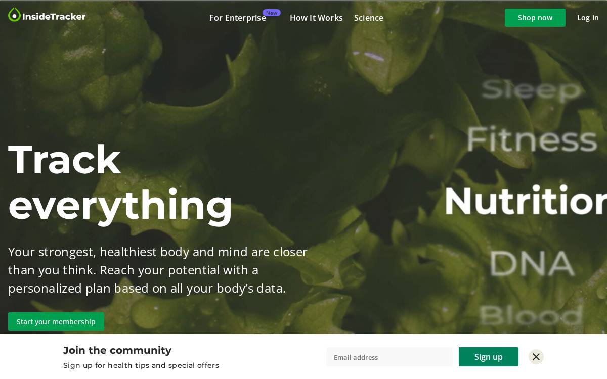 Insidetracker website preview