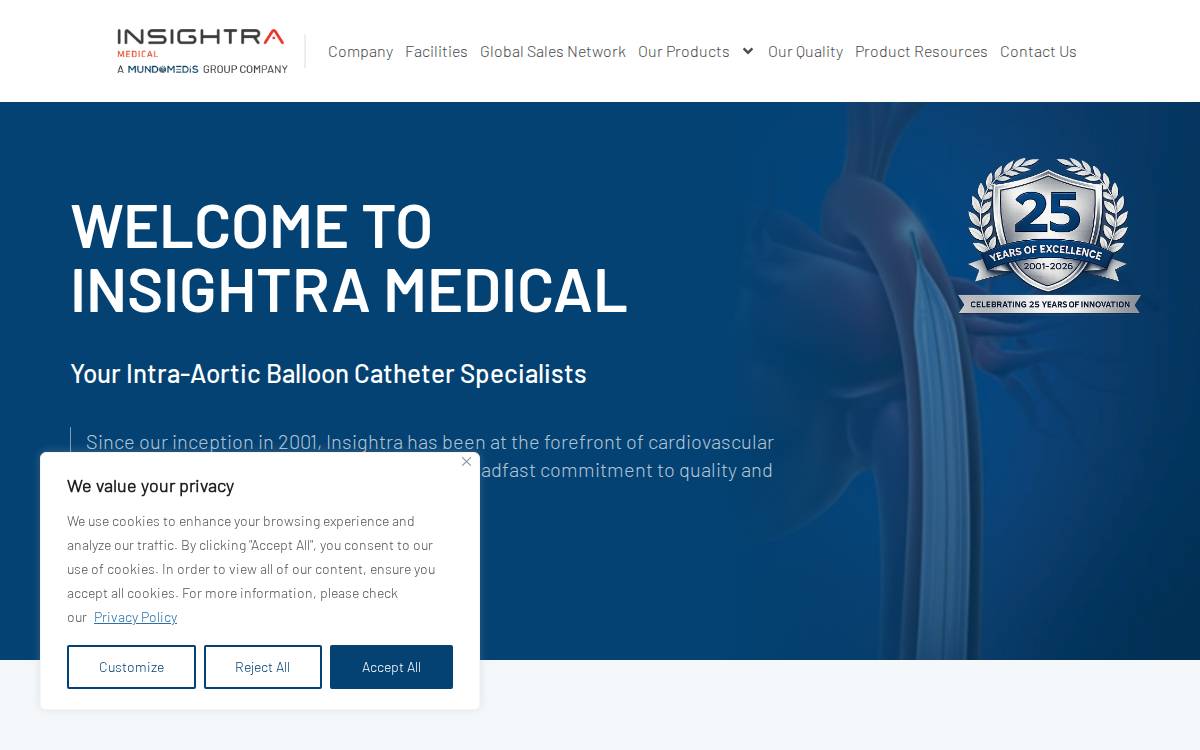 Insightra Medical website preview