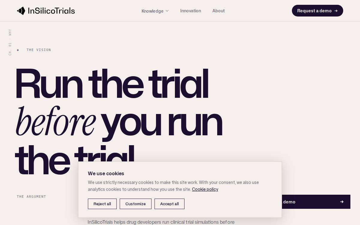 Insilicotrials website preview