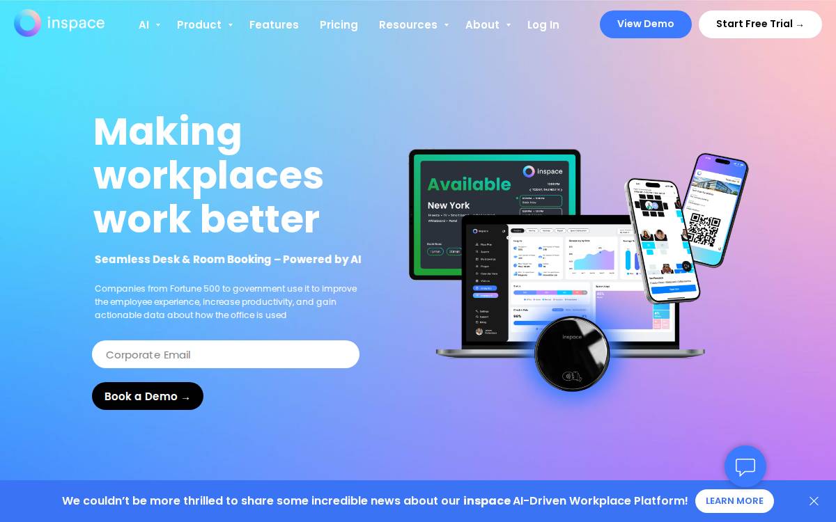 inspace website preview