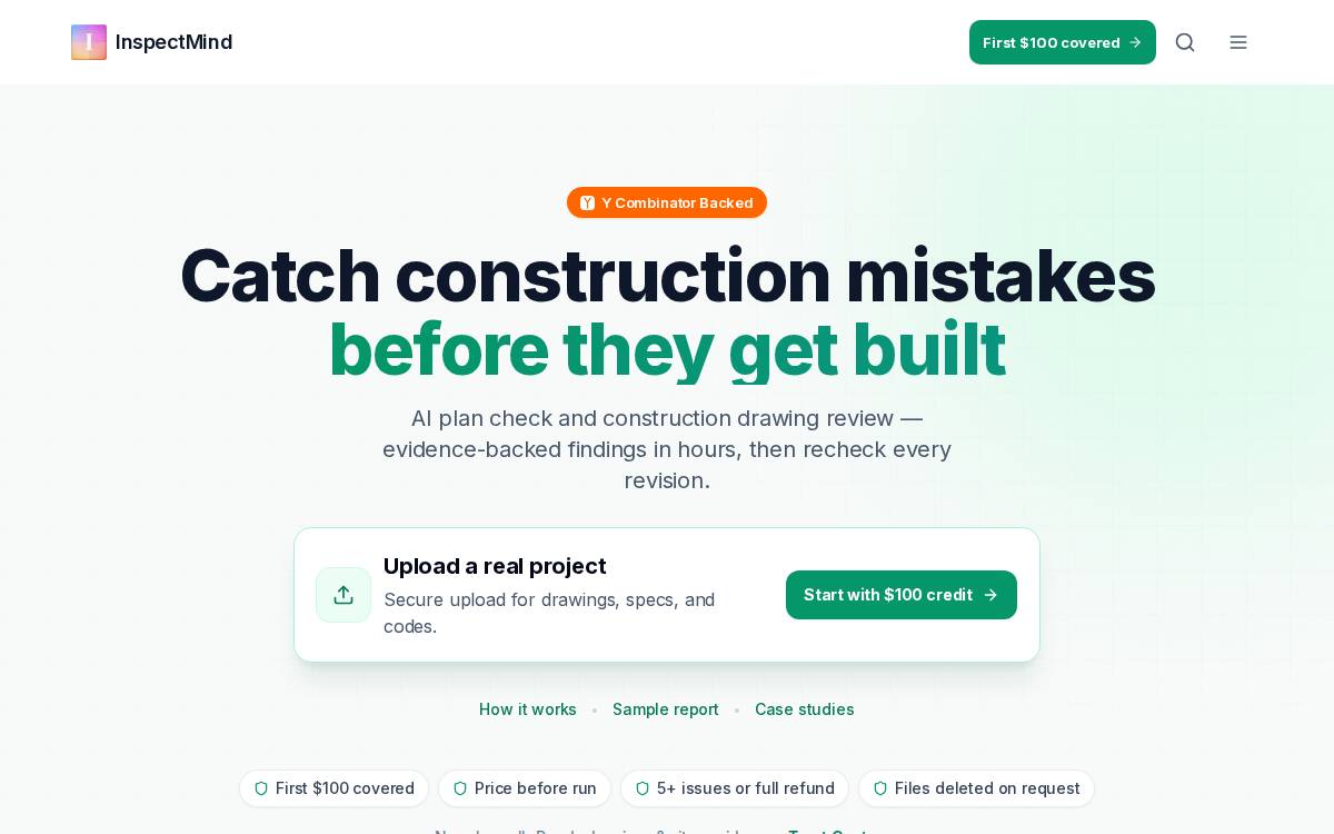 InspectMind AI website preview