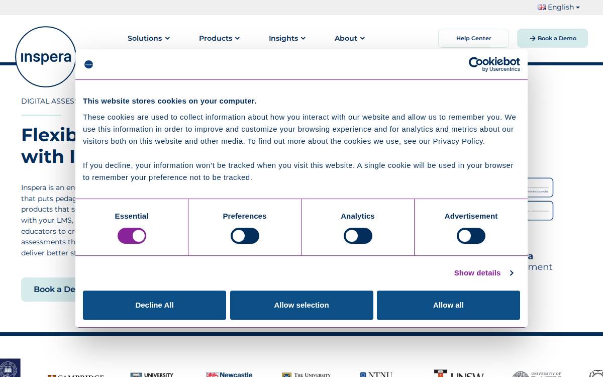 Inspera website preview