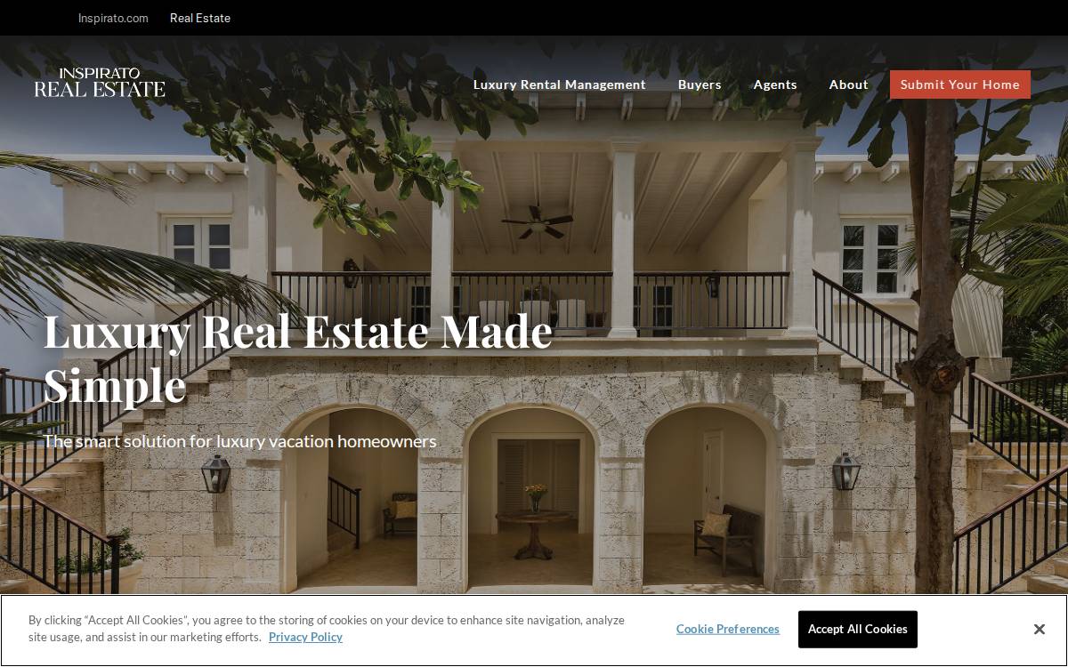 Inspirato website preview