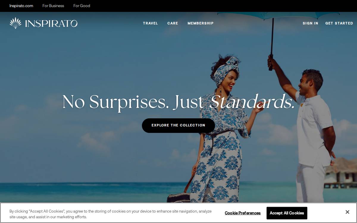 Inspirato website preview