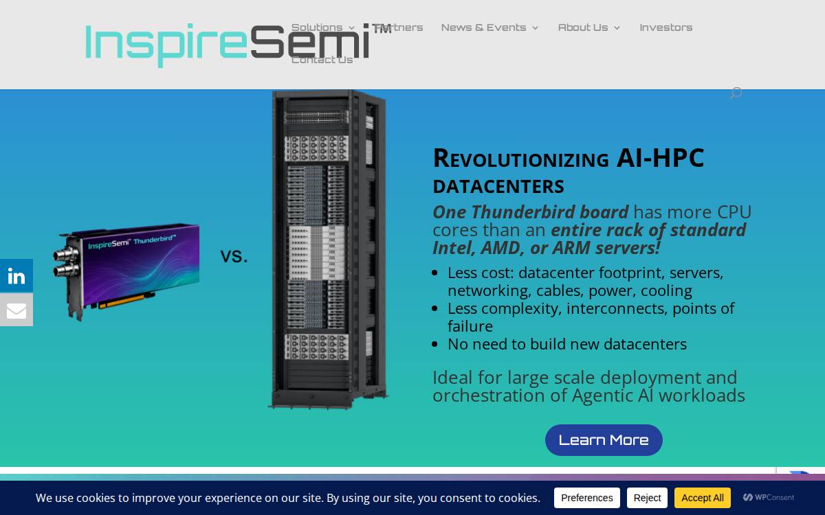 Inspire Semiconductor website preview