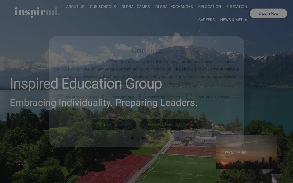 Inspired Education website preview