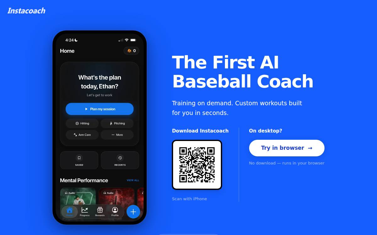 Instacoach website preview