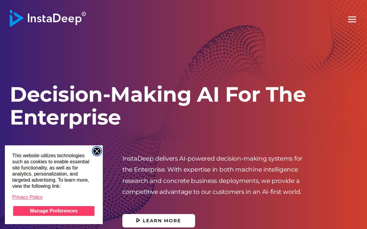 Instadeep website preview