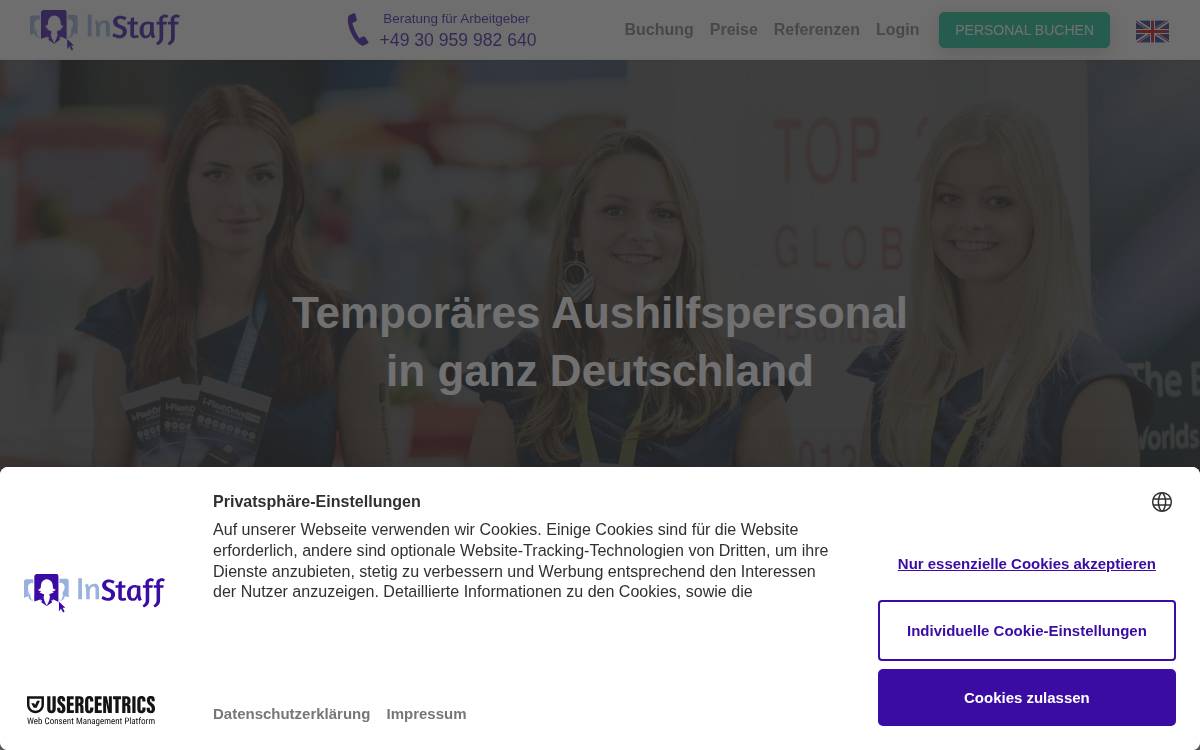InStaff & Jobs GmbH website preview